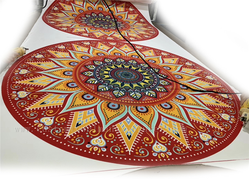 China Bulk Custom microfibre beach towel extra large cloth Producer round beach towel Factory